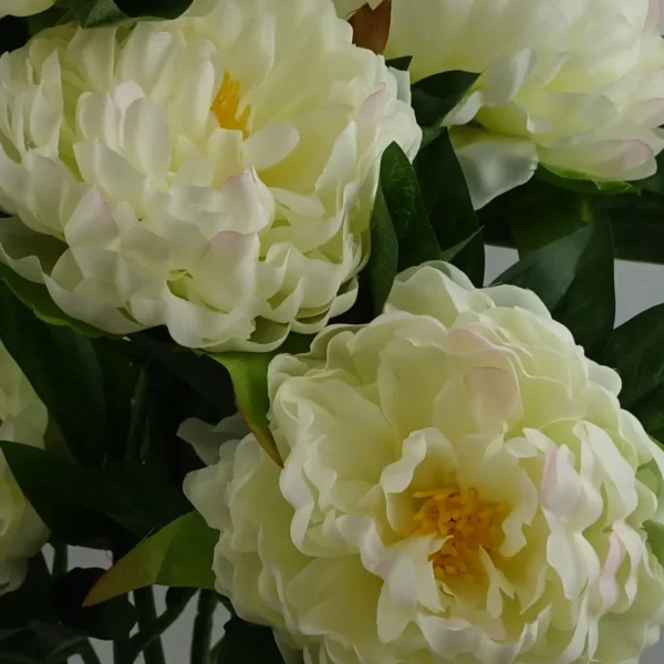 55cm Artificial White Peony Plant - Image 5