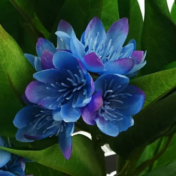 Leaf Design 18cm Artificial Freesia Plant Blue Flowering - Image 2