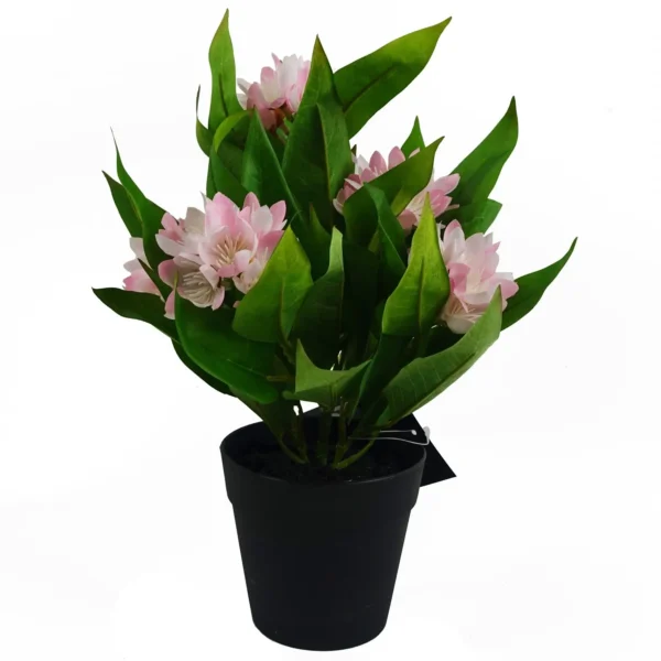 Leaf Design 18cm Artificial Freesia Plant Light Pink Flowering