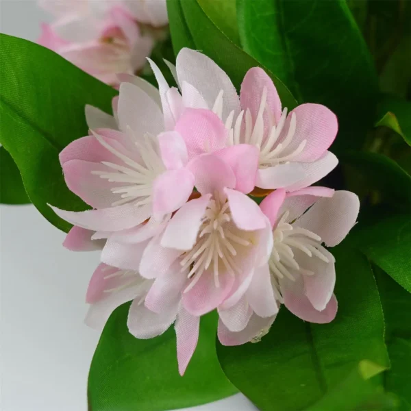 Leaf Design 18cm Artificial Freesia Plant Light Pink Flowering - Image 2