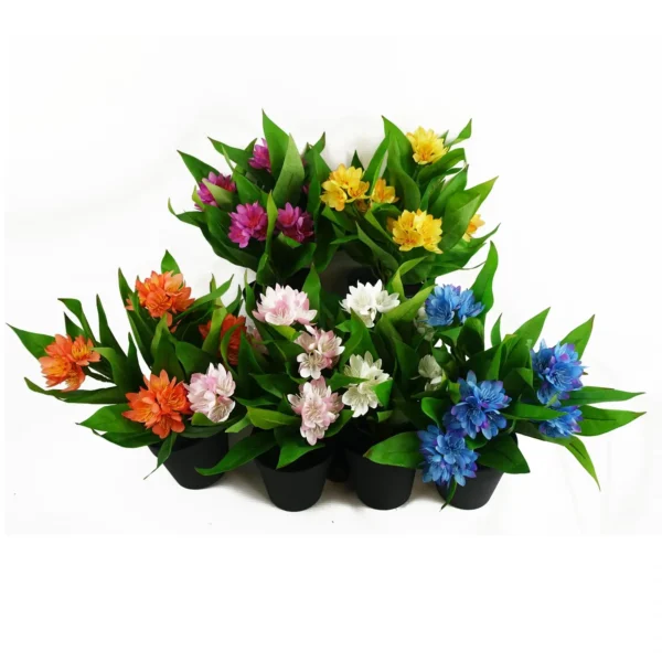 Leaf Design 18cm Artificial Freesia Plant Blue Flowering - Image 4