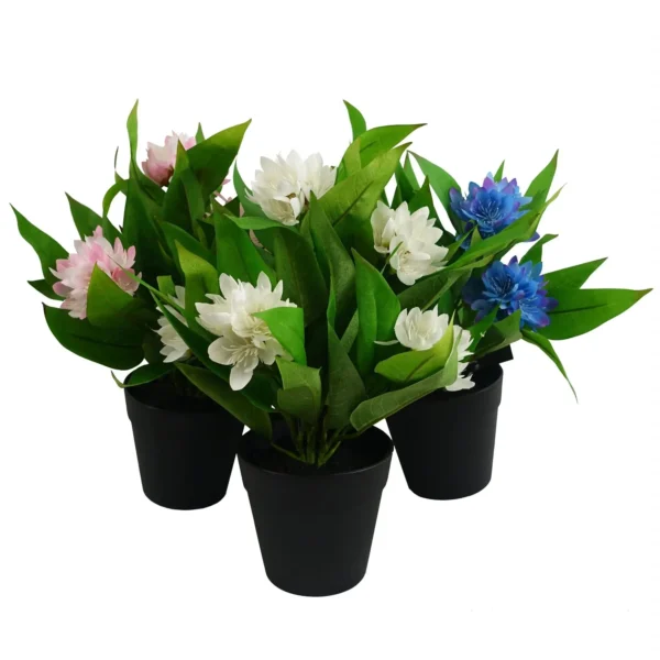 Leaf Design 18cm Artificial Freesia Plant Light Pink Flowering - Image 3